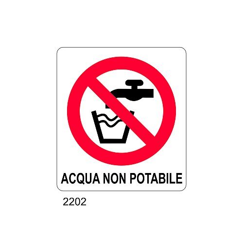 Cartello Non Bere, Acqua Non Potabile - E - Alluminio 500x700 Mm - Foto 11