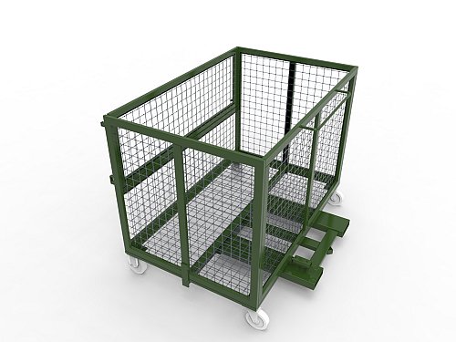 Cesta in rete ribaltabile da 1,5 m3 - Portata LT 1500 - Verde