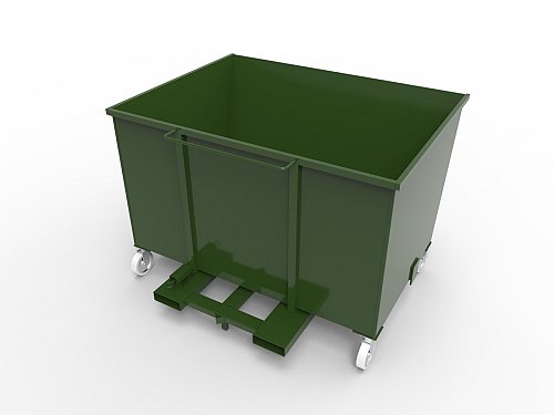 Benna Ribaltabile Rinforzata 1,5 m3 - Portata Kg 2000 - Verde