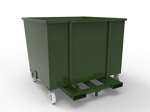 Benna Ribaltabile Rinforzata 1 m3 - Portata Kg 1000 - Verde
