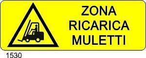 Zona ricarica muletti - A - Alluminio 350x125 mm - Conf 10 pz.