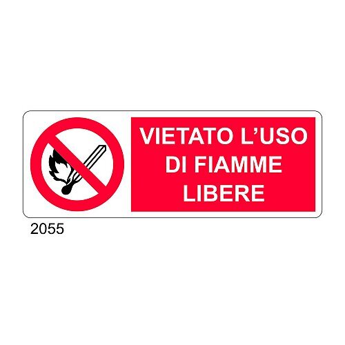 Vietato l'uso di fiamme libere - C - Alluminio 330x500 mm - Conf 10 pz.