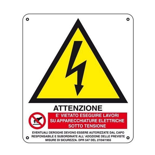 Attenzione vietato eseguire lavori - D - Alluminio 580x730 mm
