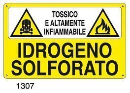 Tossico e altamente infiammabile-Idrogeno Solforato - A - Alluminio 500x330 mm