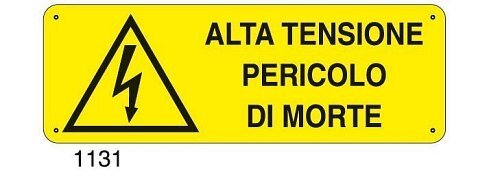 Alta tensione pericolo di morte - A - PVC adesivo 350x125 mm