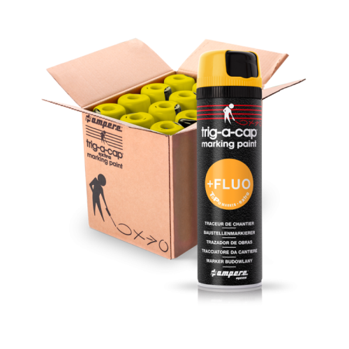 Tracciatore da cantiere TRIG-A-CAP® EXTRA MARKING PAINT - 12 Bombolette - Giallo