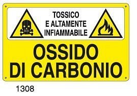 Tossico e altamente infiammabile-Ossido di carbonio - A - Alluminio 500x330 mm - Conf 10 pz.