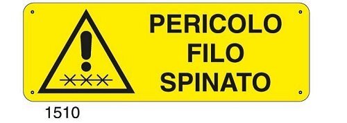 Pericolo filo spinato - C - Alluminio 330x500 mm - Conf 10 pz.