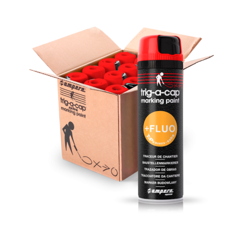 Tracciatore da cantiere TRIG-A-CAP® EXTRA MARKING PAINT - 12 Bombolette - Rosso Fluo