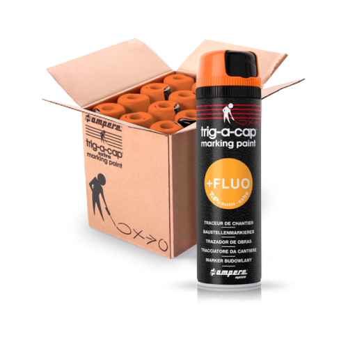 Tracciatore da cantiere TRIG-A-CAP® EXTRA MARKING PAINT - Arancio Fluo - 12 Bombolette