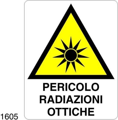 Pericolo radiazioni ottiche - A - PVC adesivo 145x185 mm