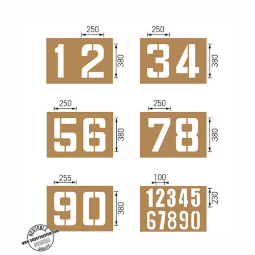 KIT Nº2 - 6 Sagome numeri per segnaletica