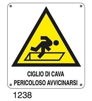 Ciglio di cava pericoloso avvicinarsi