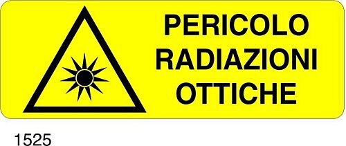 Pericolo radiazioni ottiche - B - Alluminio 765x270 mm