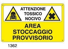 Attenzione tossico nocivo-area stoccaggio provvisorio