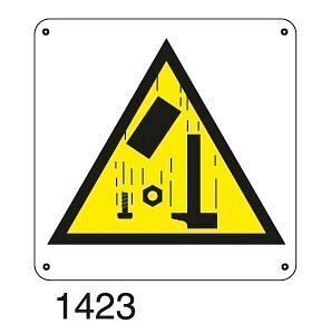 Pericolo caduta materiali - C - PVC adesivo 270x270 mm - Conf 10 pz.