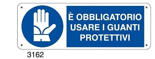 E' obbligatorio usare i guanti protettivi - D - Alluminio 1400x500 mm