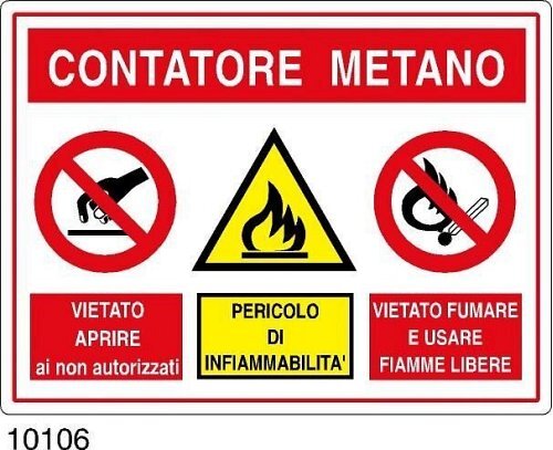 Contatore Metano - A - Alluminio - 300x200 mm