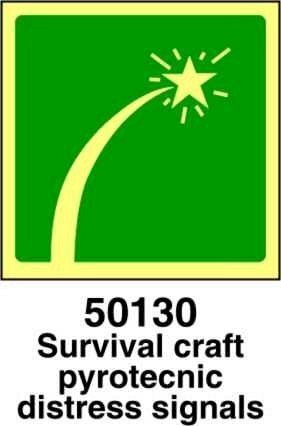 Survival craft pyrotecnic distress signals