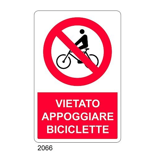 Vietato appoggiare biciclette - C - Alluminio 330x500 mm