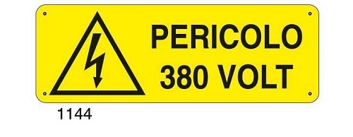 Pericolo 380 volt - C - Alluminio 330x500 mm