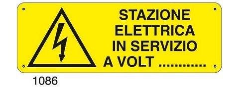 Stazione elettrica in servizio a Volt - C - Alluminio 330x500 mm - Conf 10 pz.