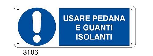 Usare pedana e guanti isolanti - C - Alluminio 330x500 mm - Conf 10 pz.