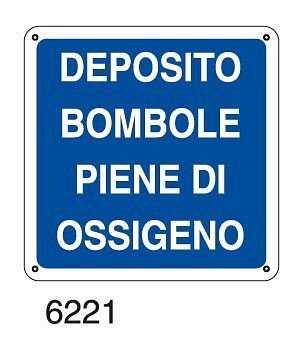 Deposito bombole piene di ossigeno - A - Alluminio 120x120 mm - Conf 10 pz.