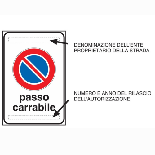 Passo Carrabile - A - Alluminio CL.2 40x60 cm