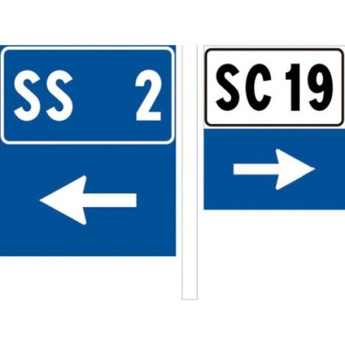 Numeri identificazione strada + freccia e strada comunale - C - Alluminio CL.1 90cm