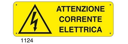 Attenzione corrente elettrica - C - Alluminio 330x500 mm