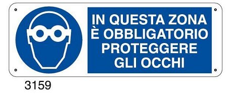In questa zona è obbligatorio proteggere gli occhi - C - Alluminio 330x500 mm