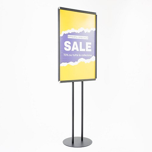 Espositore da Terra in Alluminio con Cornice a Scatto 70×100