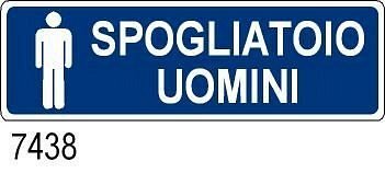Spogliatoio Uomini - A - Alluminio - 350x125 mm
