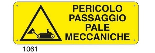 Pericolo passaggio pale meccaniche