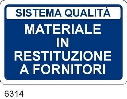 Area Materiale in restituzione a fornitori - C - Alluminio - 700x500 mm