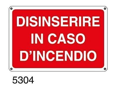 Disinserire in caso di incendio - B - Alluminio 500x330 mm
