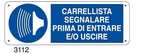 Carrellista segnalare prima di entrare e/o uscire - C - Alluminio 330x500 mm - Conf 10 pz.