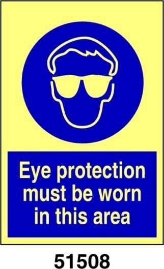 Eye protection must be worn in this area - B - ADL 200x250 mm