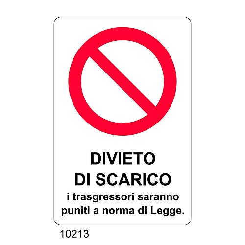 Divieto di scarico.I trasgressori saranno puniti a norma di legge - C - Alluminio 330x500 mm