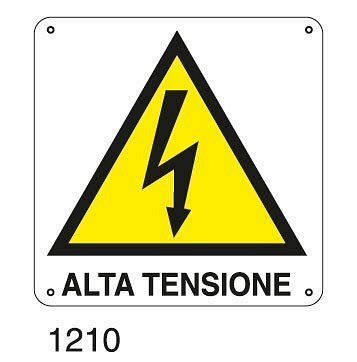 Pericolo alta tensione - D - Alluminio 580x580 mm