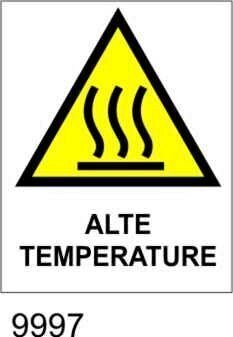 Pericolo alte temperature - etichette - 25pz
