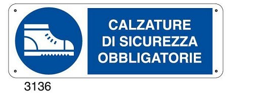 Calzature di sicurezza obbligatorie - B - Alluminio 765x270 mm