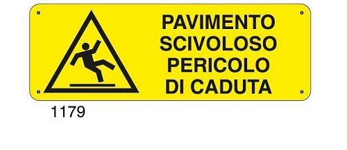 Pavimento scivoloso pericolo di caduta - B - Alluminio 765x270 mm