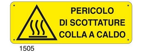 Pericolo di scottature colla a caldo - C - Alluminio 330x500 mm