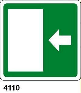 Uscita di emergenza sinistra - A - Alluminio 120x120 mm