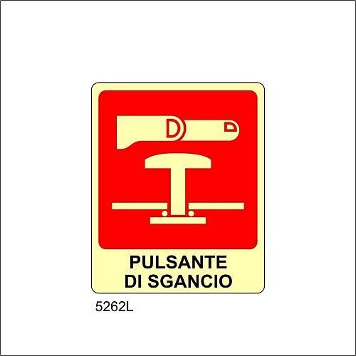 Pulsante di Sgancio Luminescente - D - Alluminio Luminescente - 370x500 mm