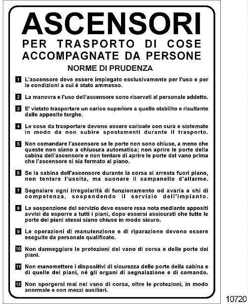 Ascensori (per trasporto di cose e persone) - C - Alluminio -500x700 mm