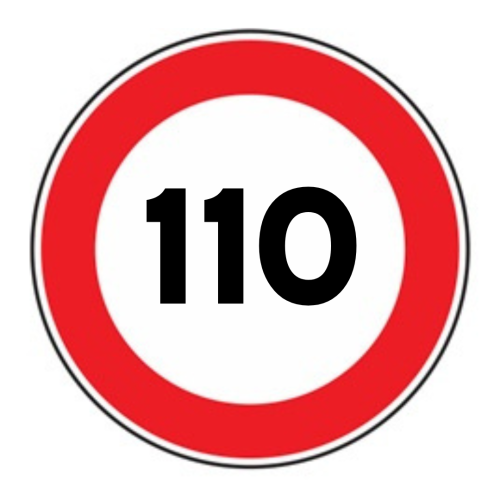 Limite massimo di velocità 110 km/h