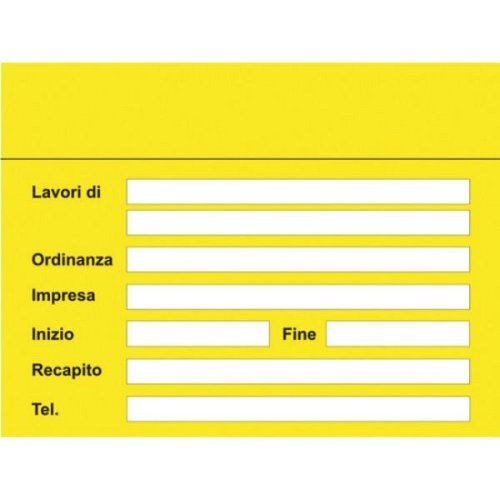 Tabella lavori - A - Alluminio CL.1 90x120 cm